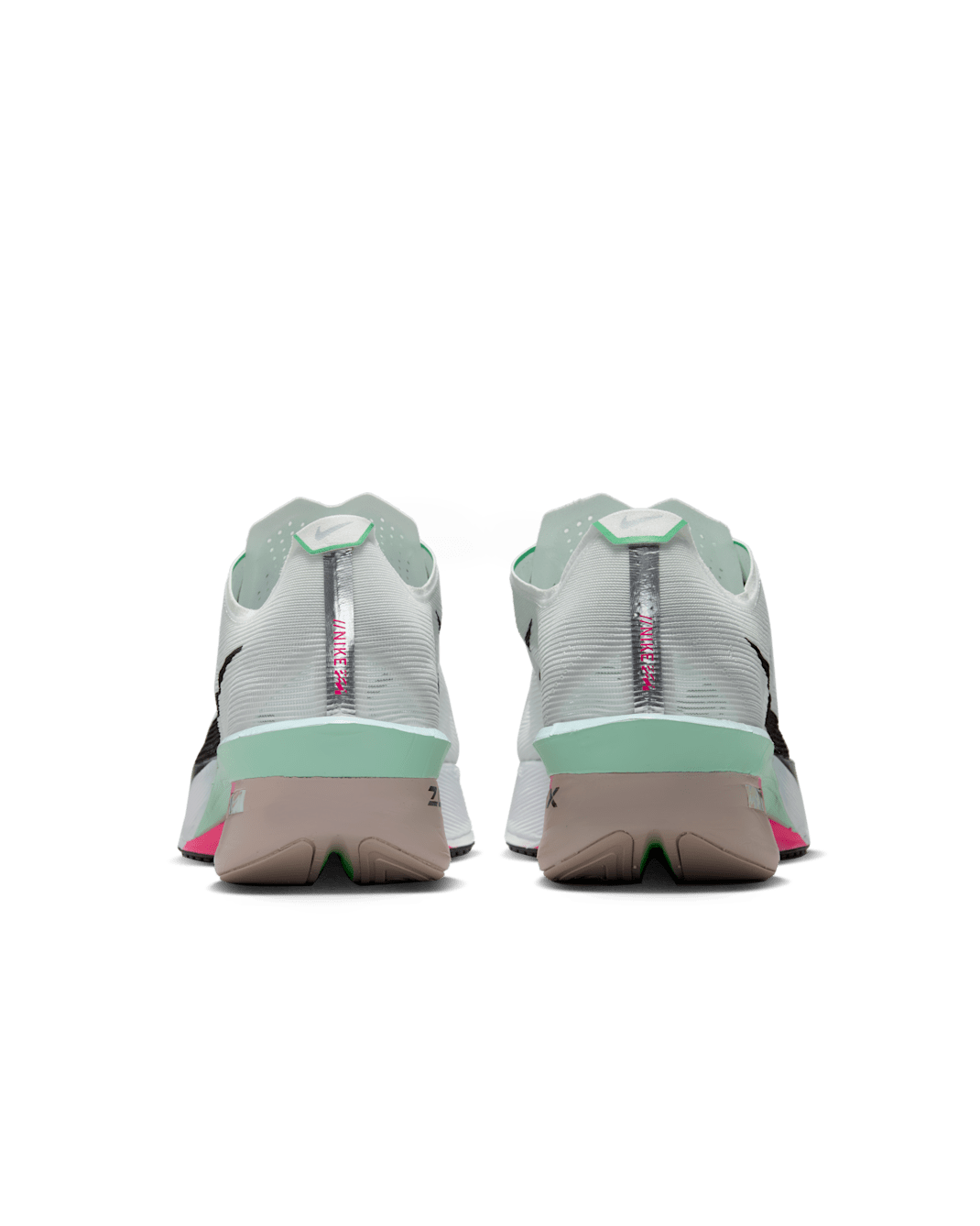 Nike Vaporfly 4 Road Racing Shoes - White/Hyper Pink/Mint Foam/Black - 4