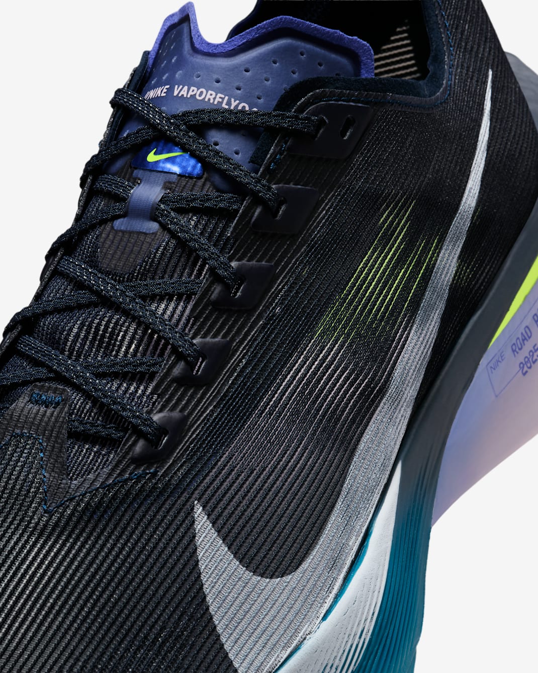 Nike Vaporfly 4 Road Racing Shoes - Obsidian/Persian Violet/Green Abyss/White - 5
