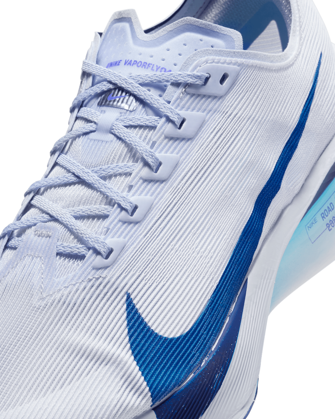 Nike Vaporfly 4 Road Racing Shoes - Ghost/Persian Violet/Football Grey/Blue Void - 5