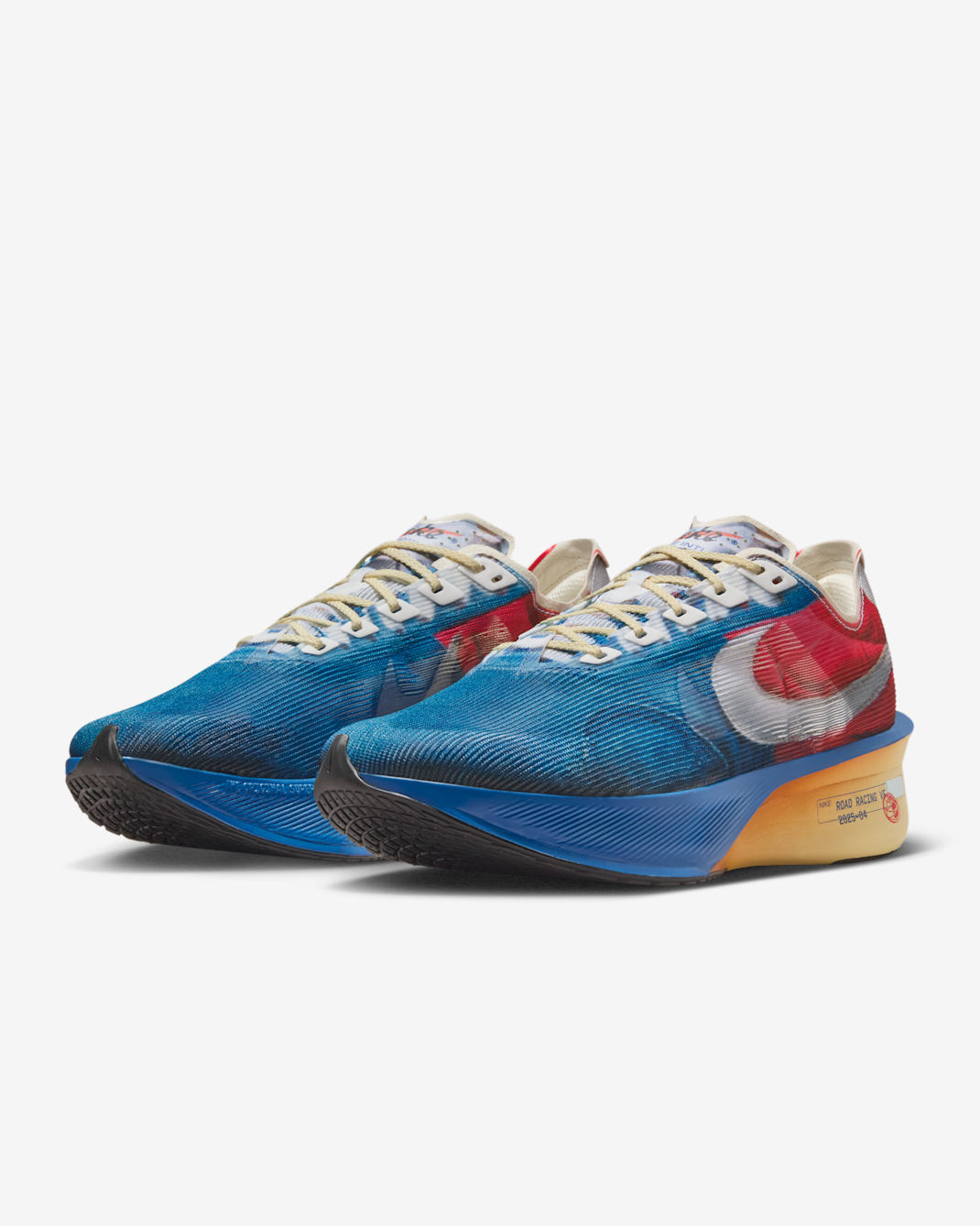 Nike Vaporfly 4 Road Racing Shoes - Multi-Colour/Mountain Blue/Fire Red/Clear - 3