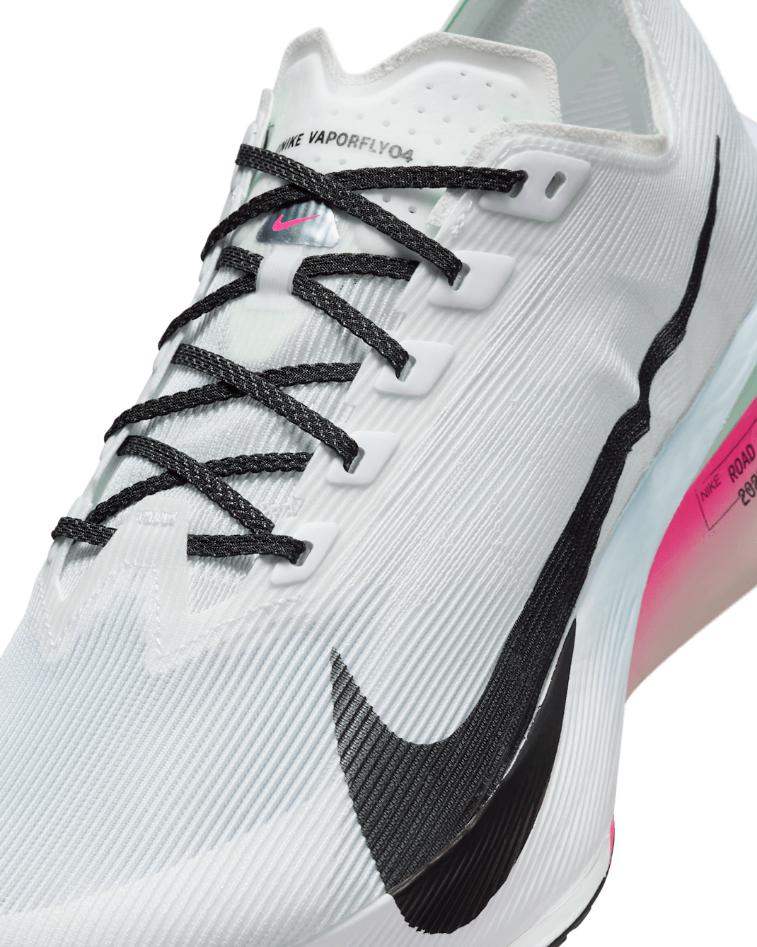 Nike Vaporfly 4 Road Racing Shoes - White/Hyper Pink/Mint Foam/Black - 5