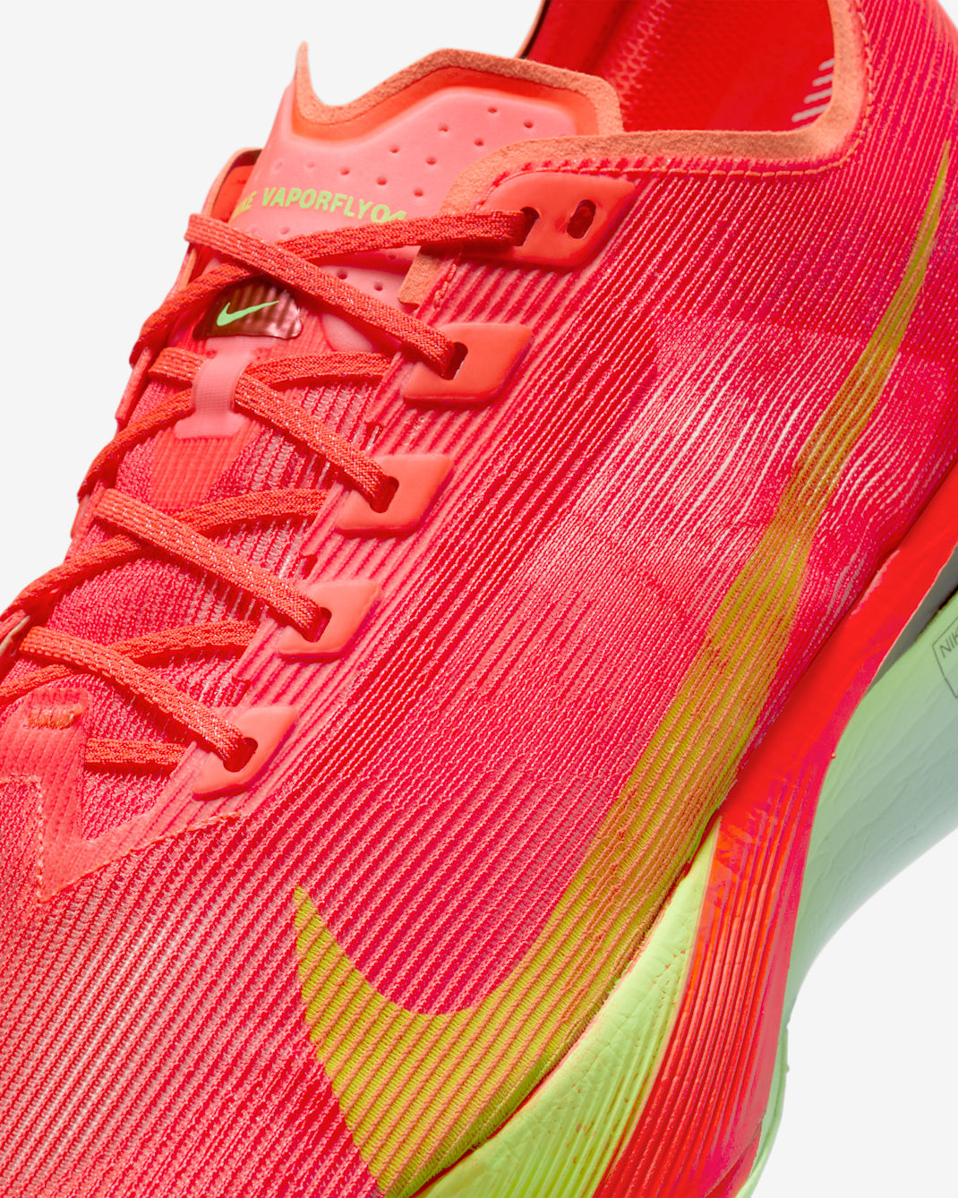 Nike Vaporfly 4 Road Racing Shoes - Bright Crimson/Mint Foam/Cave Purple/Lime Blast - 5