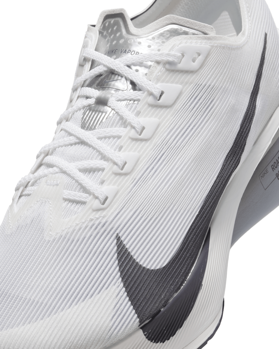 Nike Vaporfly 4 Road Racing Shoes - White/Obsidian Mist/Pure Platinum/Gridiron - 5