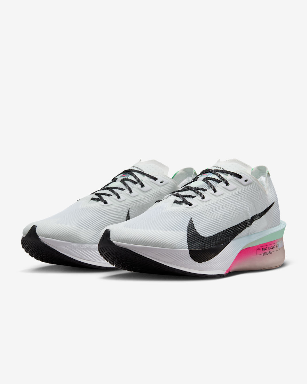 Nike Vaporfly 4 Road Racing Shoes - White/Hyper Pink/Mint Foam/Black - 3