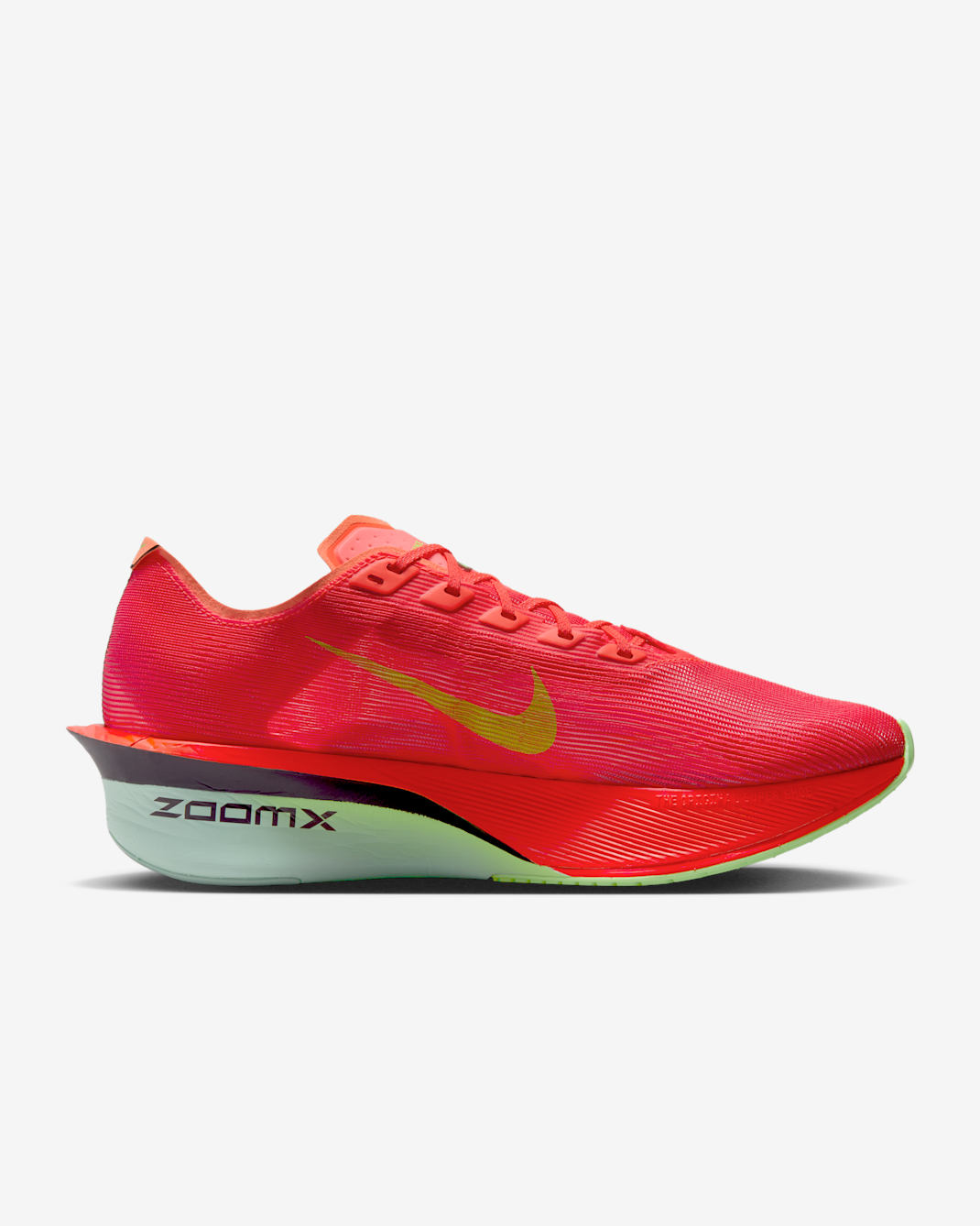 Nike Vaporfly 4 Road Racing Shoes - Bright Crimson/Mint Foam/Cave Purple/Lime Blast - 1